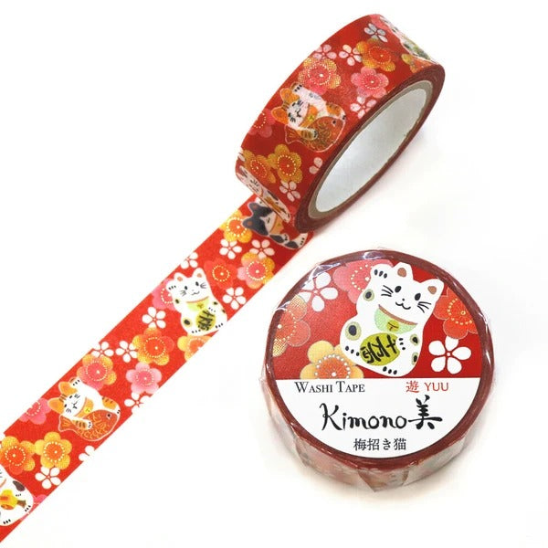 Washi Tape Kimono - Maneki Neko | Moshi Moshi Papeterie