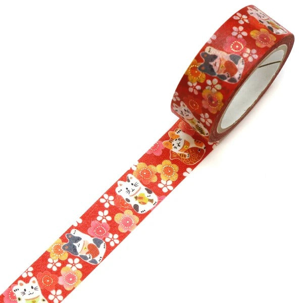 Washi Tape Kimono - Maneki Neko | Moshi Moshi Papeterie