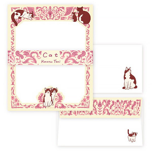 Papier Lettre & Enveloppe Japonais - Cat Konatsu Tani | Moshi Moshi 
