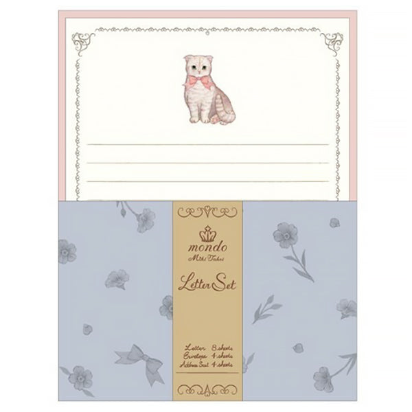 Papier Lettre & Enveloppe Japonais - Munchkin Cat | Moshi Moshi 