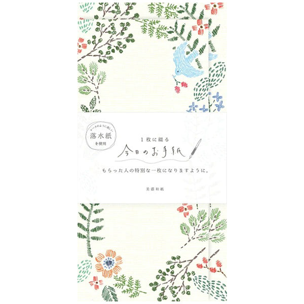 Papier Lettre Japonais Washi - Flower & Bird | Moshi Moshi Paris