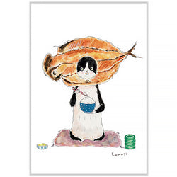 Carte de Vœux Komugi Chat - Madai Kitten | Moshi Moshi Papeterie