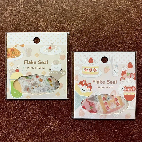 Stickers Box Flake Seal - Bear Cafe | Moshi Moshi Papeterie