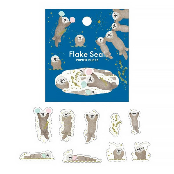 Stickers Box Flake Seal - Loutre | Moshi Moshi Papeterie