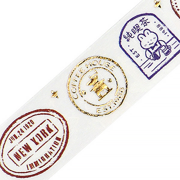 Washi Tape World Cafe Travel - Stamp | Moshi Moshi Paris