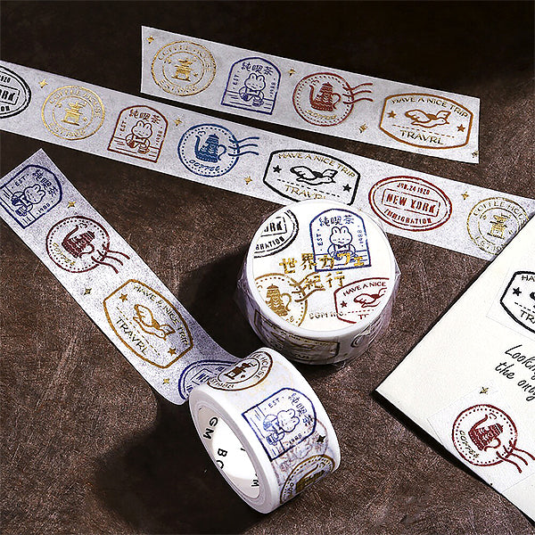 Washi Tape World Cafe Travel - Stamp | Moshi Moshi Paris