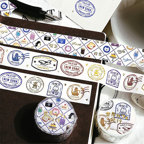 Washi Tape World Cafe Travel - Stamp | Moshi Moshi Paris