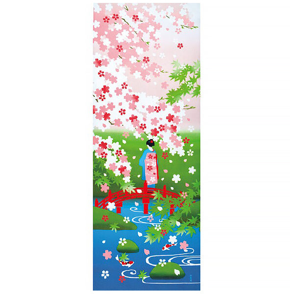 Tenugui Geisha Sakura - Déco Japonaise | Moshi Moshi Paris