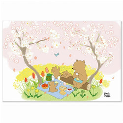 Carte de Vœux Momoro - Pique Nique Sous Les Cerisiers | Moshi Moshi 