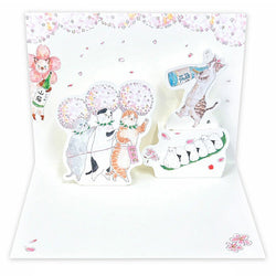 Carte Pop Up Chat Tokoro Komugi - Cherry Blossom Front | Moshi Moshi
