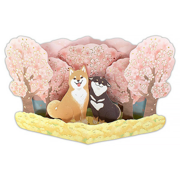 Carte Pop Up 3D Sakura Shiba - Greeting Card | Moshi Moshi 