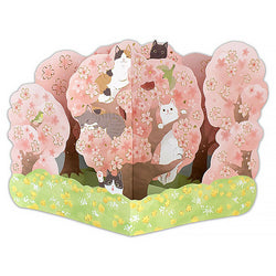 Carte Pop Up 3D Sakura Chat - Greeting Card | Moshi Moshi