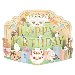 Carte Pop Up 3D Shima Enaga - Happy Birthday | Moshi Moshi Paris