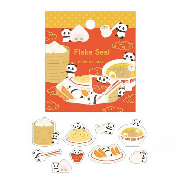 Stickers Box Flake Seal - Panda Rice | Moshi Moshi Papeterie
