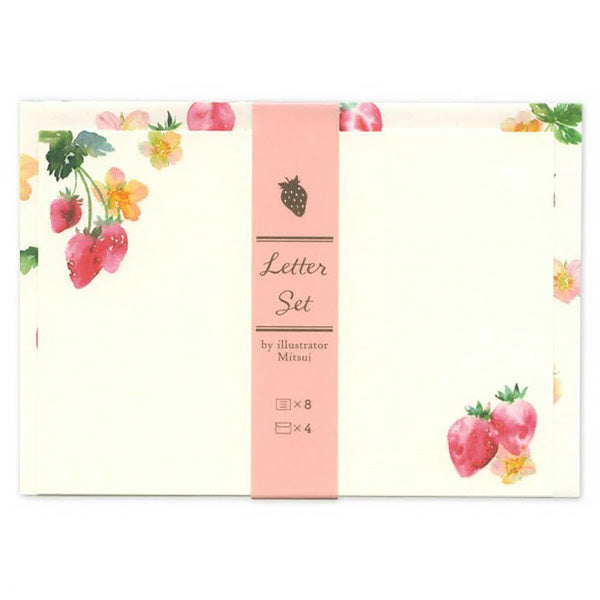 Papier Lettre & Enveloppe Japonais - Strawberry | Moshi Moshi 