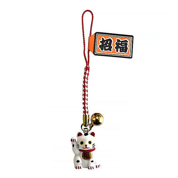 Porte Clef Maneki Neko - Blanc
