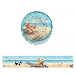 Washi Tape Kawaii - Cat On The Beach | Moshi Moshi Paris