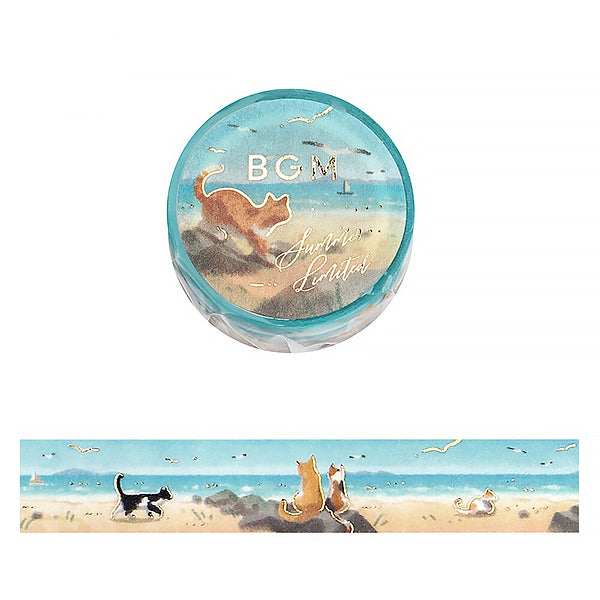 Washi Tape Kawaii - Cat On The Beach | Moshi Moshi Paris