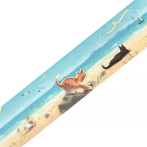 Washi Tape Kawaii - Cat On The Beach | Moshi Moshi Paris