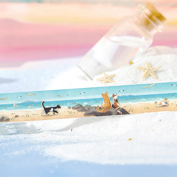 Washi Tape Kawaii - Cat On The Beach | Moshi Moshi Paris