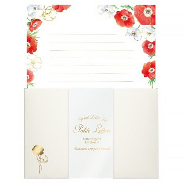 Papier Lettre & Enveloppe Polite - Anemone | Moshi Moshi Paris