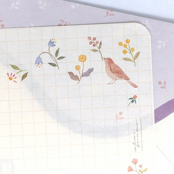 Papier Lettre & Enveloppe Japonais - Aiwairo Bird | Moshi Moshi 