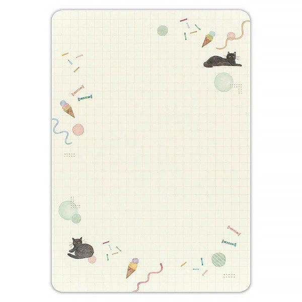 Papier Lettre & Enveloppe Aiwairo - Black Cat | Moshi Moshi Paris