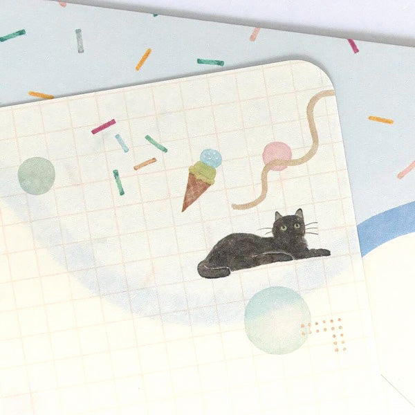 Papier Lettre & Enveloppe Aiwairo - Black Cat | Moshi Moshi Paris