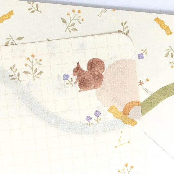 Papier Lettre & Enveloppe Japonais - Squirrel | Moshi Moshi Paris