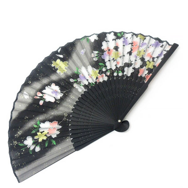 Eventail Japonais - Sakura Flower Black | Moshi Moshi Paris