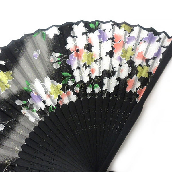 Eventail Japonais - Sakura Flower Black | Moshi Moshi Paris