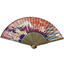 Eventail Japonais - Fuji & Sakura, Orange | Moshi Moshi Paris