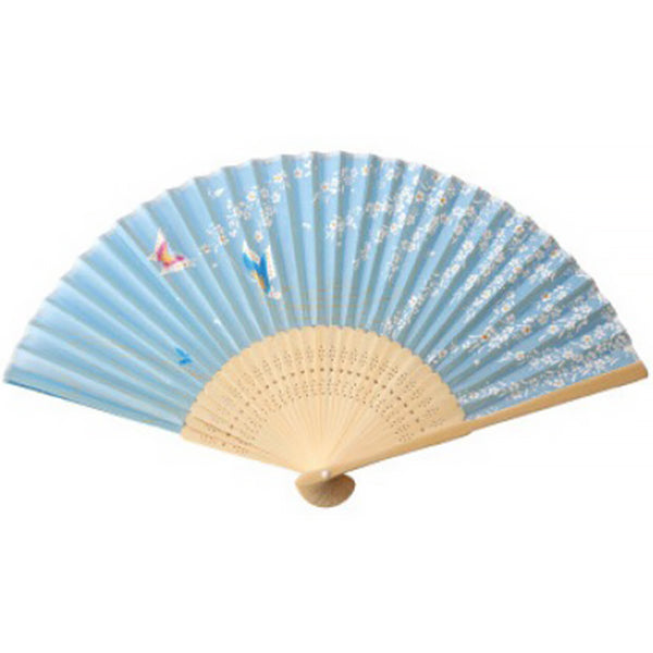 Eventail Japonais - Sakura Blue | Moshi Moshi Paris