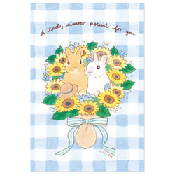 Carte de Vœux Lapin Usagi Motoko - Bouquet | Moshi Moshi Paris