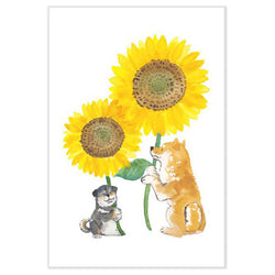 Carte de Vœux Shiba Inu & Sunflower - Japan | Moshi Moshi Paris