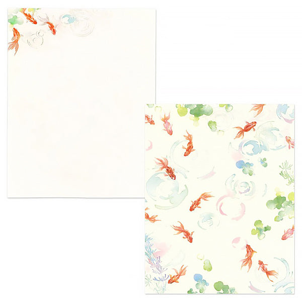 Papier Lettre & Enveloppe Japonais - Goldfish | Moshi Moshi Paris