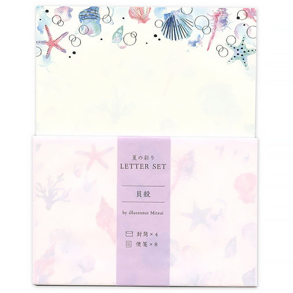 Papier Lettre & Enveloppe Japonais - Coquillage | Moshi Moshi