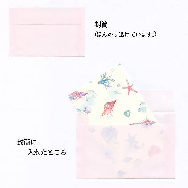 Papier Lettre & Enveloppe Japonais - Coquillage | Moshi Moshi