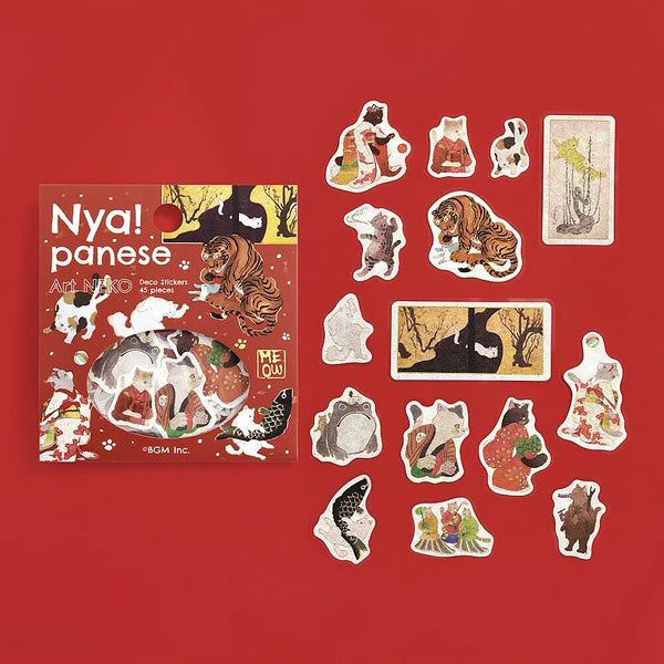 Stickers Box Nya Panese - Art Neko, Red | Moshi Moshi Paris