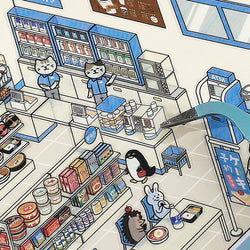 Stickers Diorama 2.5D - Convenience Store | Moshi Moshi Paris