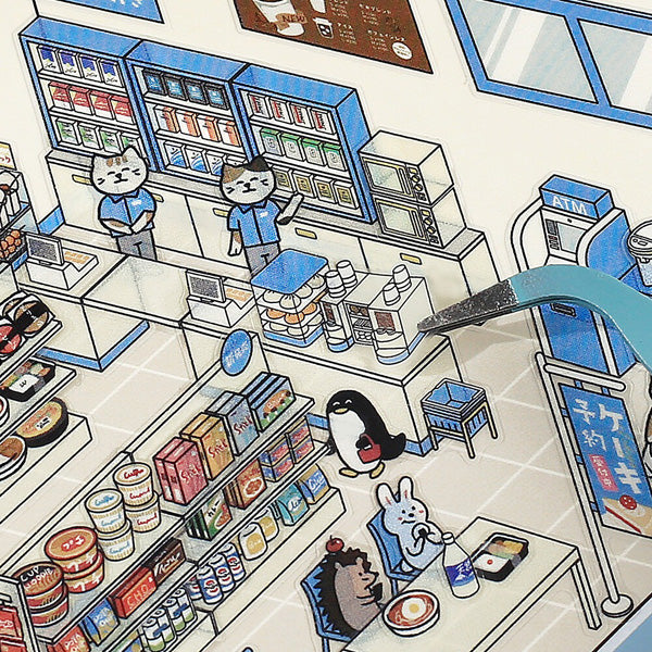 Stickers Diorama 2.5D - Convenience Store | Moshi Moshi Paris