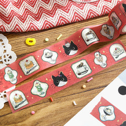 Washi Tape Kuroneko - Cafe Frame | Moshi Moshi Papeterie