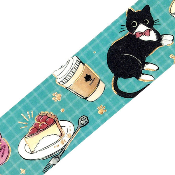Washi Tape Kuroneko - Cafe Stroll | Moshi Moshi Papeterie