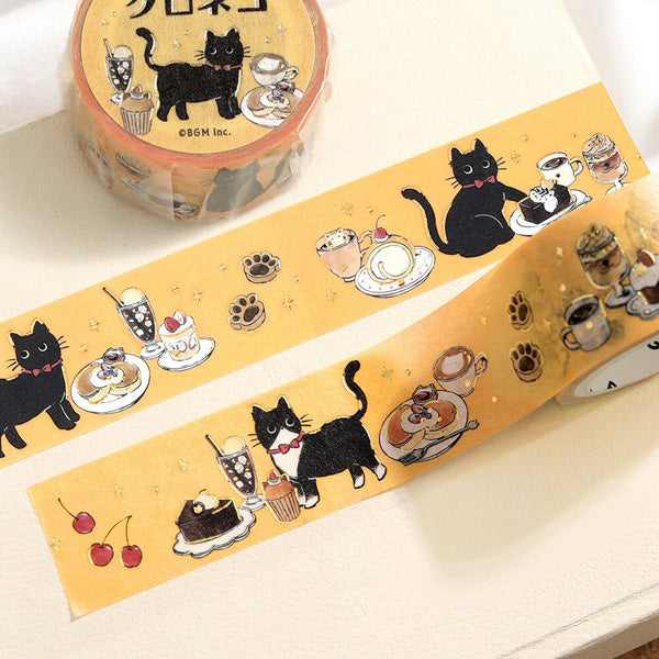 Washi Tape Chat Kuroneko - Sweet Time | Moshi Moshi Paris