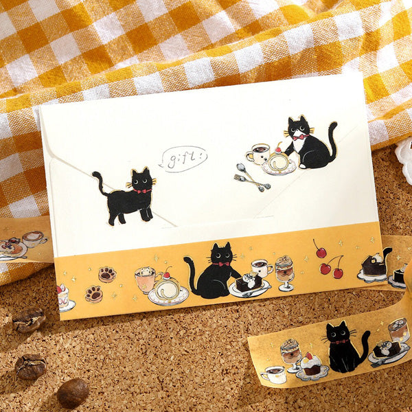 Washi Tape Chat Kuroneko - Sweet Time | Moshi Moshi Paris