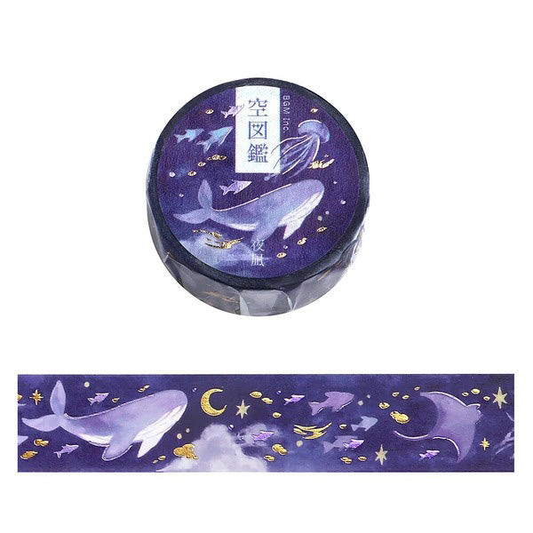 Washi Tape Sky Stars - Whale | Moshi Moshi Paris Japan