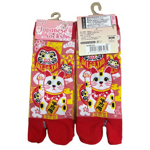 Tabi Japanese Socks - Maneki Nkeo Daruma | Moshi Moshi 