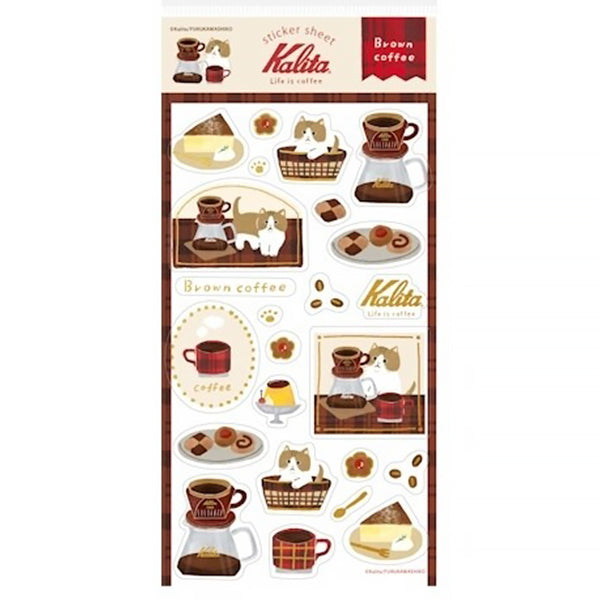 Stickers Kalita Cat - Brown Coffee | Moshi Moshi Papeterie