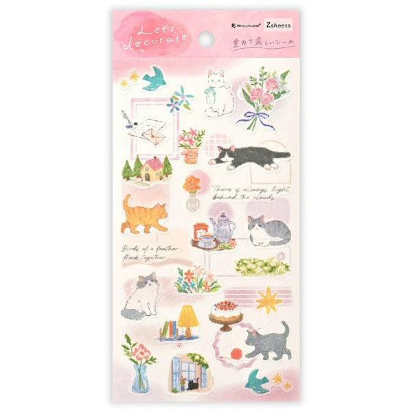Stickers Deco Time - Cat Neko | Moshi Moshi Papeterie 