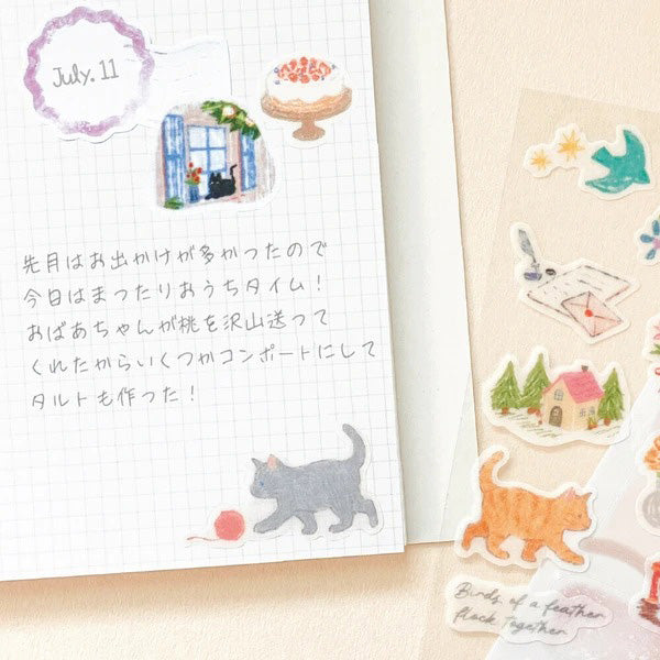 Stickers Deco Time - Cat Neko | Moshi Moshi Papeterie 